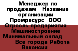 Менеджер по продажам › Название организации ­ Промресурс, ООО › Отрасль предприятия ­ Машиностроение › Минимальный оклад ­ 45 000 - Все города Работа » Вакансии   . Мурманская обл.,Оленегорск г.